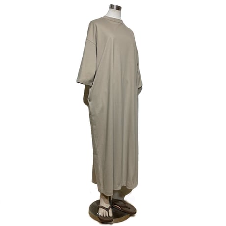 Linen ya"Half Sleeve T-shirs onepiece"(beige)women's