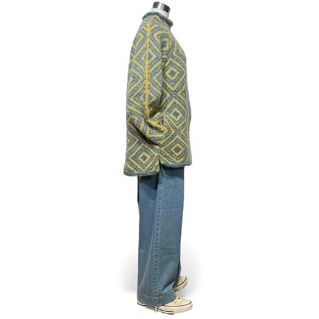 Slow Hands"nordic roll neck mohair knit"(teal)unisex