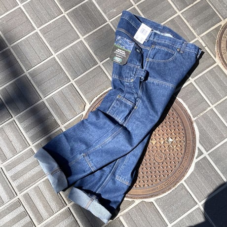 KEY industurieys,inc. "denim double front logger pants" (washed indigo) unisex