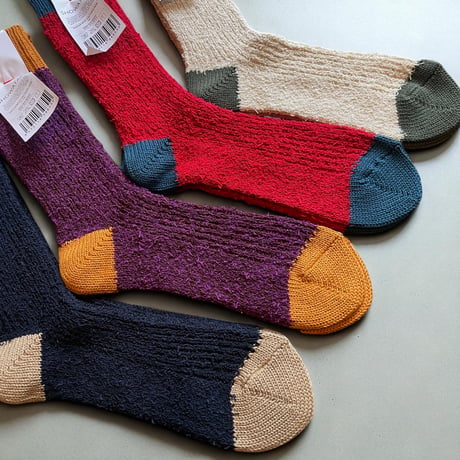 decka quality socks"showatabe"Textured multi color cotton socks