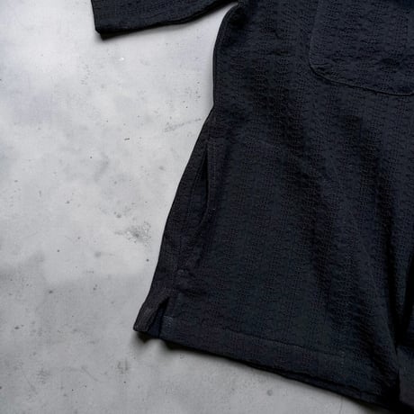 Slow Hands "dobby waffle venice half sleeve shirts"(black)unisex
