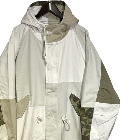 H.UNIT "herringbone switching mods coat"(kinari) unisex