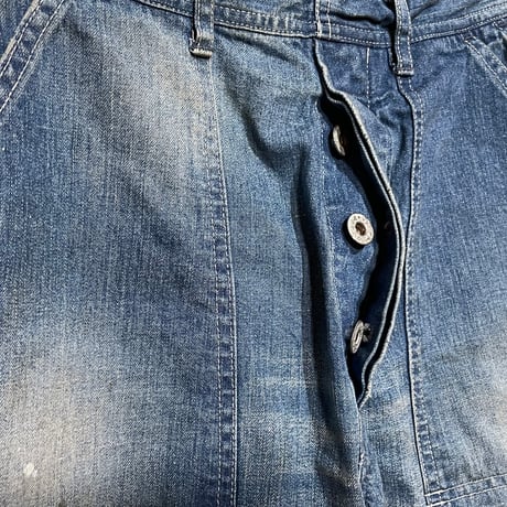 H.UNIT"denim side open painter pants used wash"(indigo)unisex