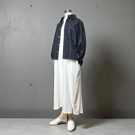 CAERULA PER LIGHTS"30/Jersey back flare OP"(white)unisex