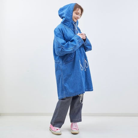 H.UNIT "Denim mods coat washed"(indigo) unisex