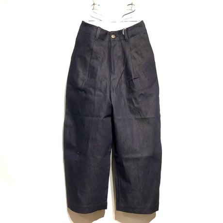ASEEDONCLOUD"Handwerker cotton×linen denim wide trousers" (indigo)unisex