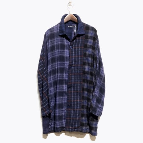 TigreBrocante"mix flannel check stallman coat"(purple)unisex