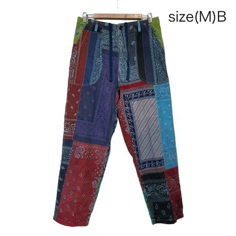 Slow Hands ”bandana patchwork army pants" (unisex)size-MB
