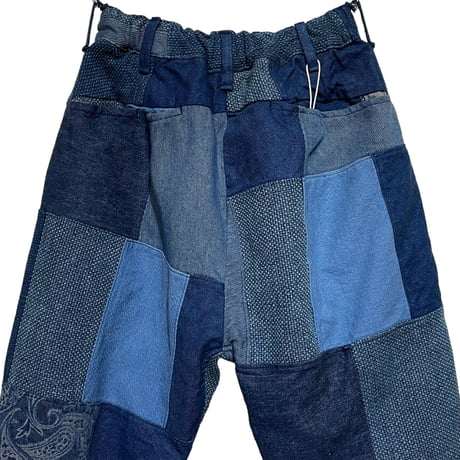 FUNSET OF ART "indigo patchwork karusan 5P pants"(indigo)unisex-S
