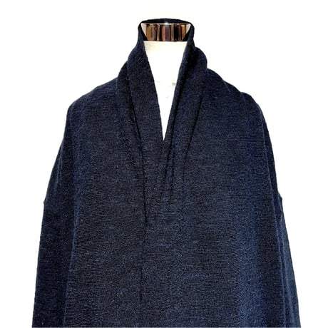 Linen ya"wool linen sawl cardigan"(navy)women's