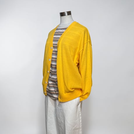 eyya"cotton boucle yarn cardigan"(yellow)unise