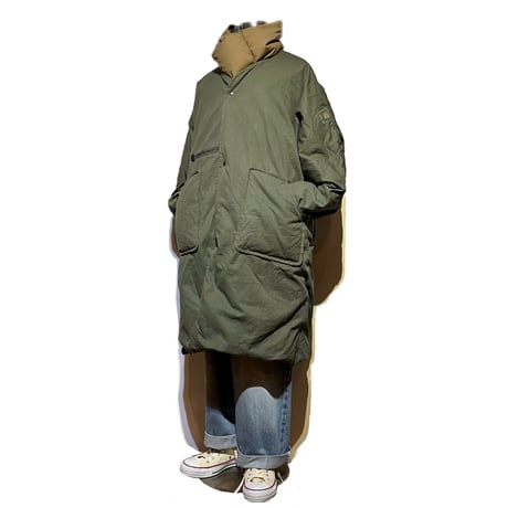 Slow Hands "recycle tent down coat for ARCHIVE"(olive)S-A unisex