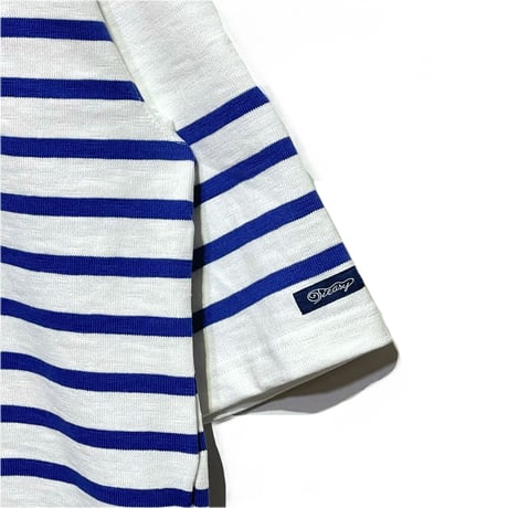 TieasyAuthentic Classic"big katanuki boatneck"(white×royal blue)unisex