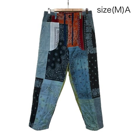 Slow Hands ”bandana patchwork army pants" (unisex)size-MA