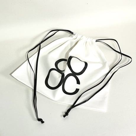 Courtney orla "slope tote mini" PVC×LEATHER (black×pearl gray)