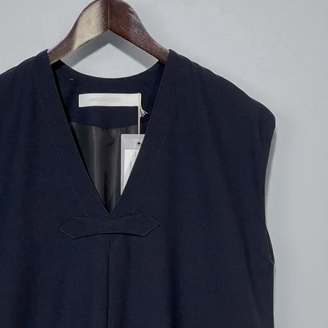 ASEEDONCLOUD"Study uniform dress chimney ash wool"(navy)women's