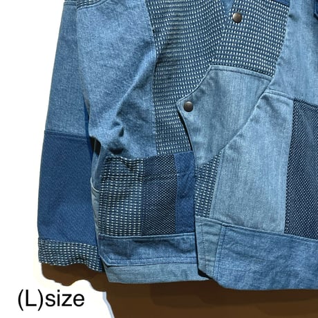 FUNSET OF ART “indigo patchwork wagase shirts"(indigo)unisex