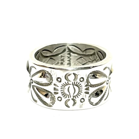 indian jewelry “ray adakai(navajo) “ w-stamp ring(21)