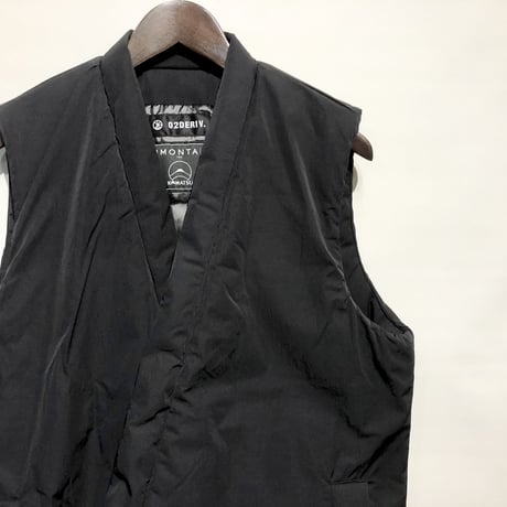 02DERIV "PLIMALOFT® kimono collar vest"(black)