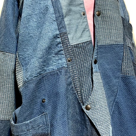 FUNSET OF ART “indigo patchwork wagase shirts"(indigo)unisex2
