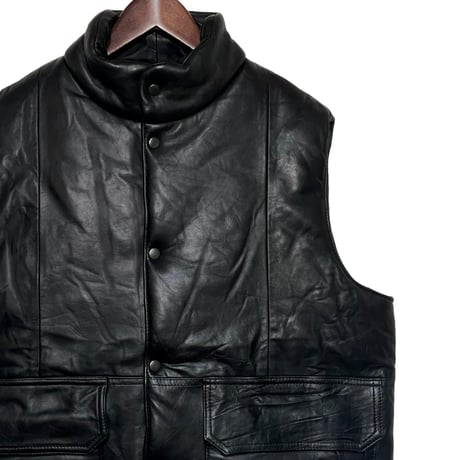 yoused"remake stand collar down vest"(black)unisex