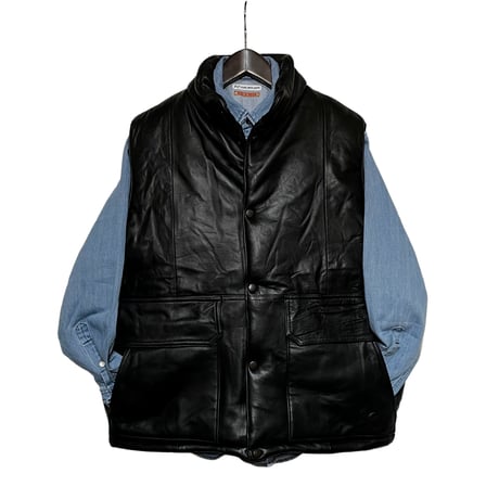 yoused"remake stand collar down vest"(black)unisex