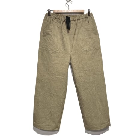 Linen ya"straight baker pants"(beige)women's