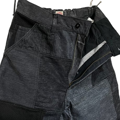 FUNSET OF ART "black patchwork karusan 5P pants"(black)unisex-S
