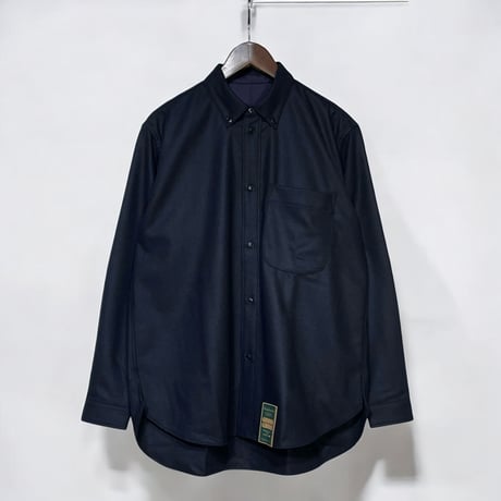 ASEEDONCLOUD"Handwerker wool flannel HW basic shirts"(navy)unisex