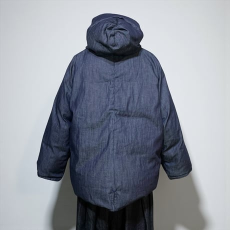 Slow Hands "poncho down parka reversible"(denim×blue)r