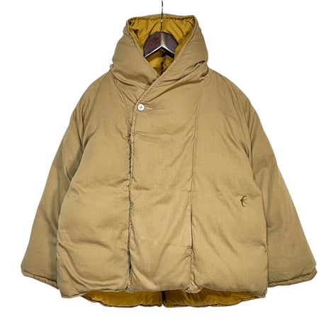 Slow Hands "poncho down parka reversible"(khaki×mustard)women's