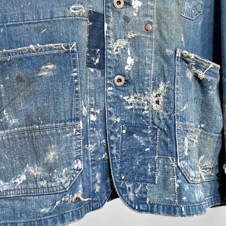 H.UNIT "denim coveralls used wash customize" (indigo) unisex
