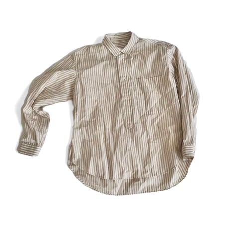 ASEEDONCLOUD"Handwerker cotton HW pull on shirts"(stripe-off white)unisex