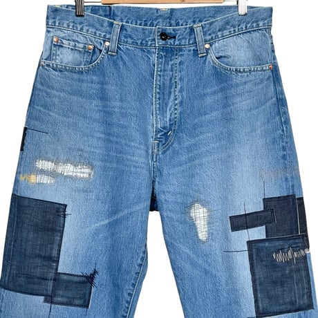 TigreBrocante"12,75oz denim big 5pocket pants“(hand damage)unisex.L