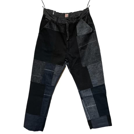 FUNSET OF ART "black patchwork karusan 5P pants"(black)unisex-L