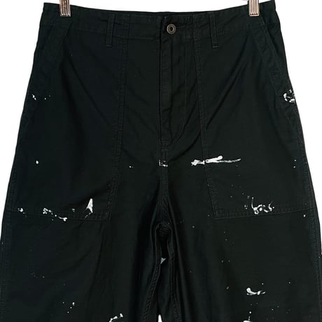 H.UNIT "Back satin fatigue pants" (black) unisex