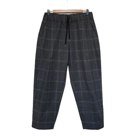 COLINA CAPERTICA "dark melange flannel check / Peg Top Easy Pants"(charcoal) unisex