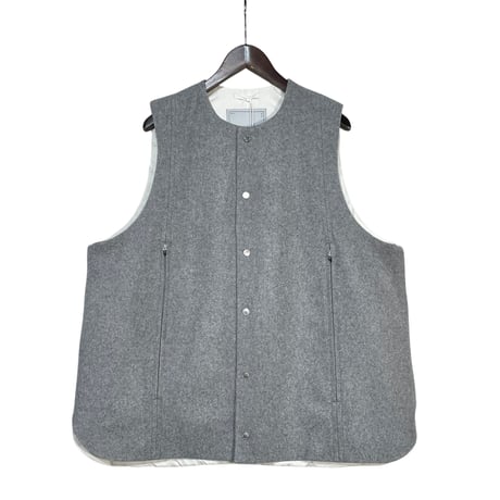 amne "MELTON/QUILT switch vest" (heather) unisex