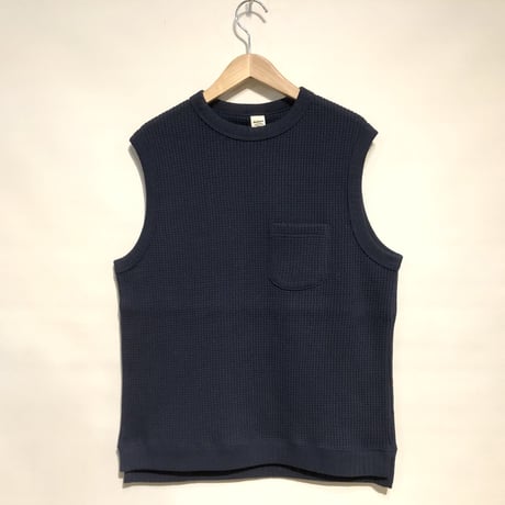 Jackman"cotton waffle vest"(navy) unisex