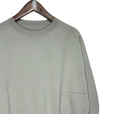 Linen ya"crewneck quater sleeve cotton knit"(greige)women's