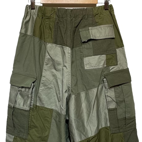FUNSET OF ART "military patchwork ballon cargo pants"(khaki)unisex-S