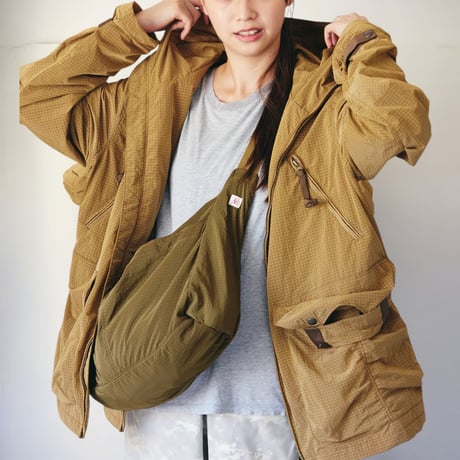 dip ltd"ripstop nylon×mesh army pocket hooded jacktet"(khaki)unisex