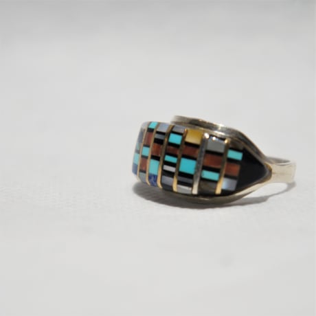 indian jewelry "zuni 70s～80s old"mosaic inlay