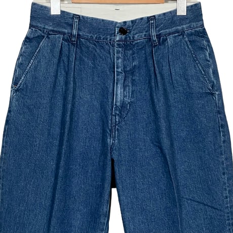H.UNIT "denim two tuck trousers"(indigo)unisex