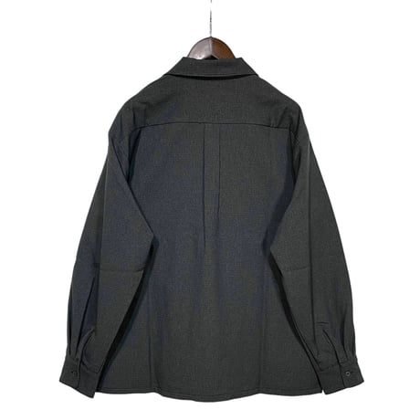 FLISTFIA"open collar long sleeve shirts"(black×charcoal) unisex