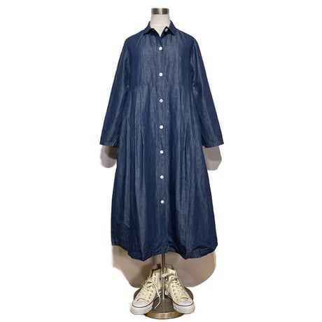TigreBrocante"cotton linen typewriter angle one-piece"(indigo)women's