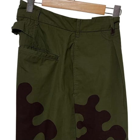 TigreBrocante"TB AMEBA CAMIO darts wide pants“(khaki)unisex
