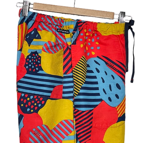 TigreBrocante"big flower tagosaku pants“(red) unisex