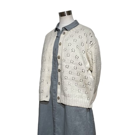 TigreBrocante”flower ladies cardigan“(natural)women's