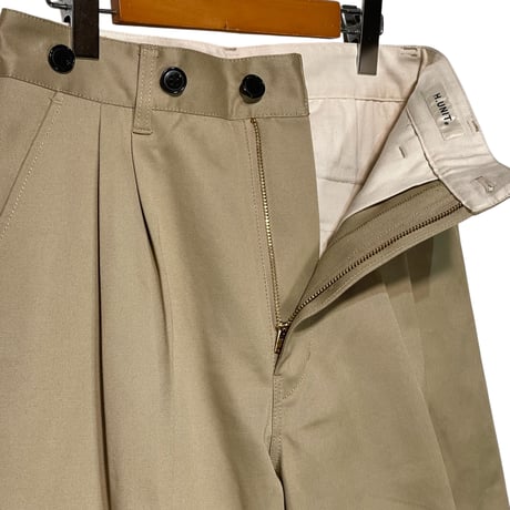 H.UNIT "Weapon two tuck crown size trousers"(beige)women's